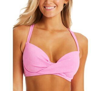 Jessica Simpson Women's Sweet Daisy Twisted Bikini Top Women's Swimsuit